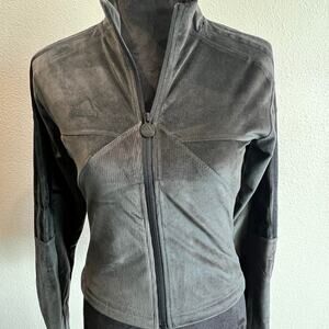 Adidas XS black velvet zip up jacket